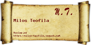 Milos Teofila névjegykártya